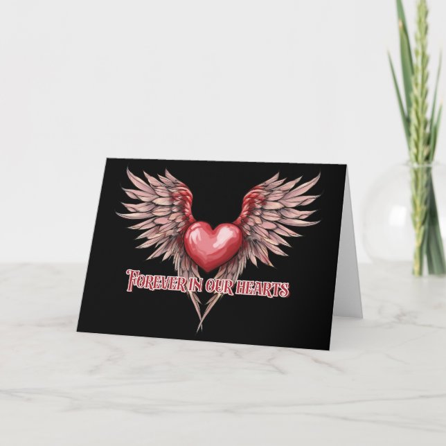 För alltid i våra hjärtan tack kort (Framsida)
