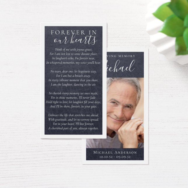 För alltid i vårt foto-minneskort visitkort (Skivbord)