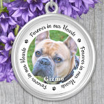 För alltid i vårt foto Pet Hund Memorial Silverpläterat Halsband<br><div class="desc">Ät din bästa vän med en anpassningsbar fotominneshals. Det här unika husminnesmärket är den perfekt som du själv, familjen eller vänner får för att betala hyllningen till din kära. Vi hoppas att ditt hund minnesmärke kommer att ge dig fred, glädje och lycklig minnen. Citat "För alltid i våra hjärtan". Anpassa...</div>