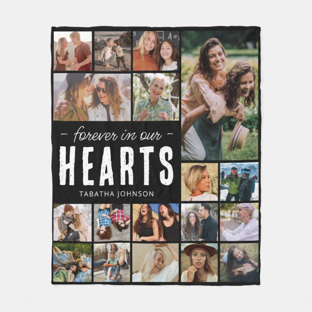 För alltid i vårt fotokollage fleecefilt (Framsidan)