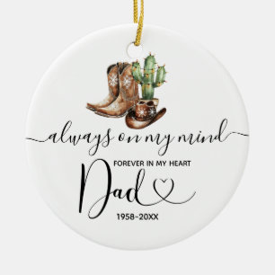 För alltid i vårt hjärt-Cactus Cowboy Memorial Julgransprydnad Keramik
