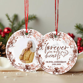 För alltid i vårt hjärtan, fotopatal i Ro Julgransprydnad Keramik