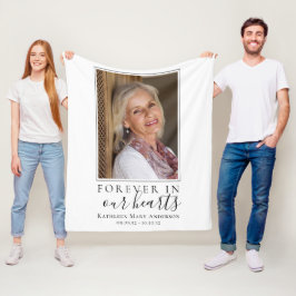 För alltid i vårt hjärtan Fotosympati Memorial Fleecefilt