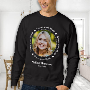 För alltid i vårt hjärtegrum Personlig Bild Lång Ärmad Tröja