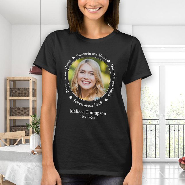 För alltid i vårt hjärtegrum Personlig Bild T Shirt (Skapare uppladdad)
