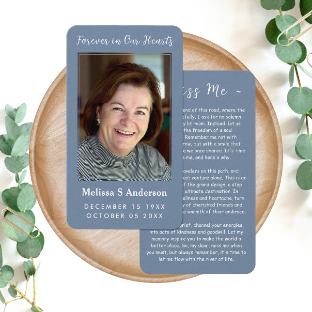 För alltid i vårt hörarfotoport för begraven bön visitkort (Skapare uppladdad)