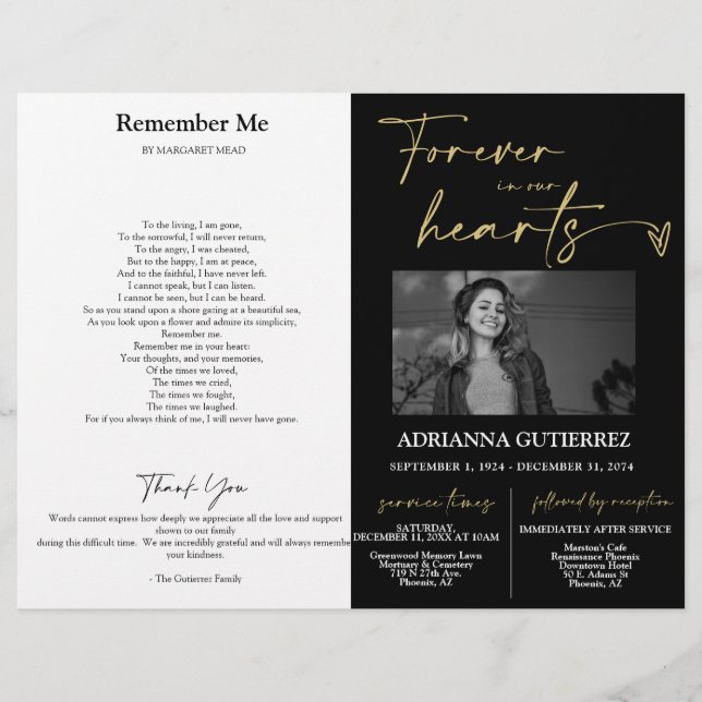 För alltid i vårt minnesfotoprogram för Hearars mi (Framsida)