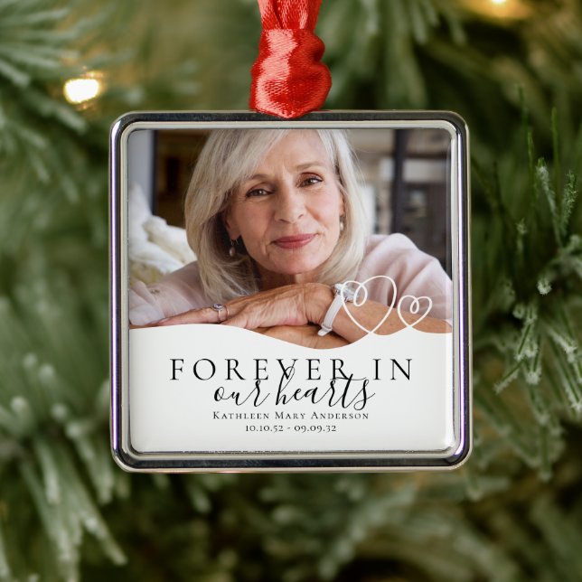 För alltid i vårt minnesminne julgransprydnad metall (Träd)