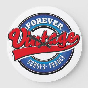 för alltid Poster vintage Gordes Frankrike logotyp Stor Klocka