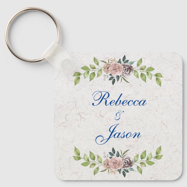 För alltid - två hjärtan - en Kärlek Nyckelring (Framsida)