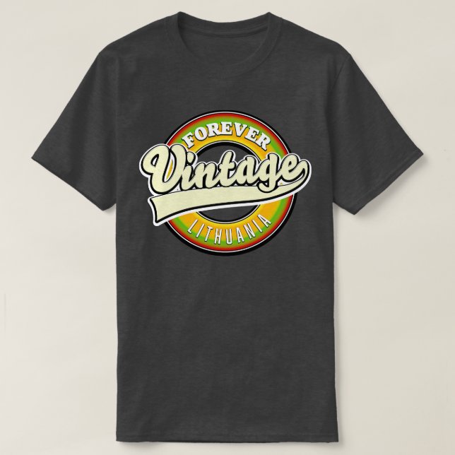 för alltid vintage Litauen T Shirt (Design framsida)