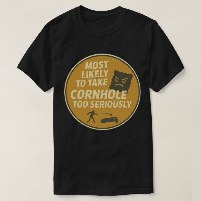För Allvarlig Cornhole-Ro T Shirt (Design framsida)