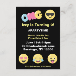 För älskarefödelsedag för OMG Emoji inbjudan