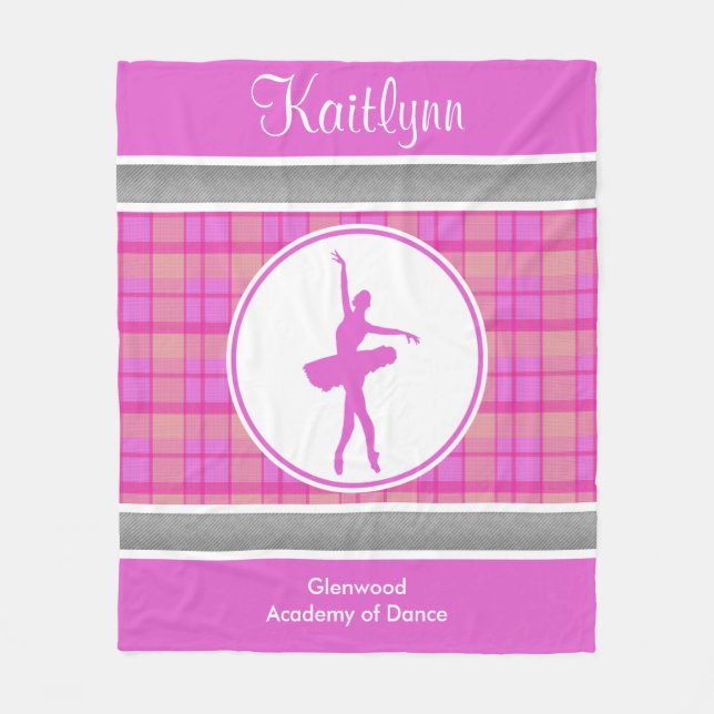 För älsklingpläd för personlig rosa dansare fleecefilt (Framsidan)