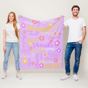 För Amelia för purpurfärgade rosa flickor känd Fleecefilt