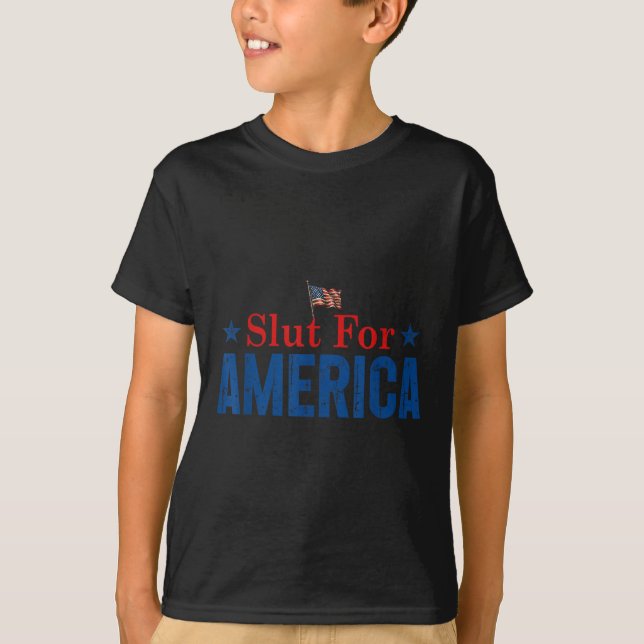 För Amerika 4:e juli  T Shirt (Framsida)