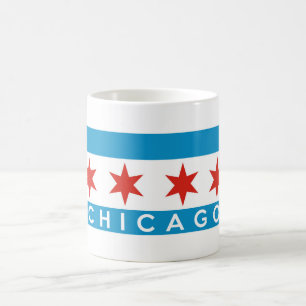 för Amerika för chicago stadsflagga namn text Kaffemugg