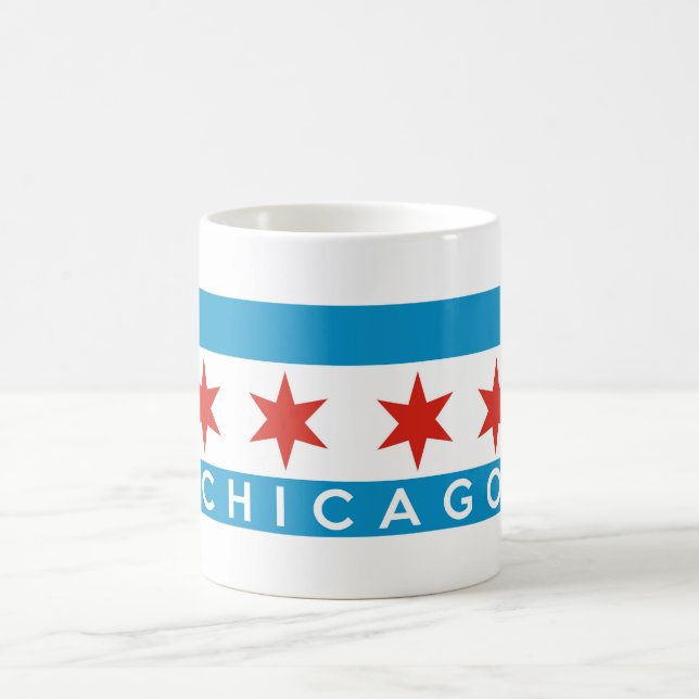 för Amerika för chicago stadsflagga namn text Kaffemugg (Center)