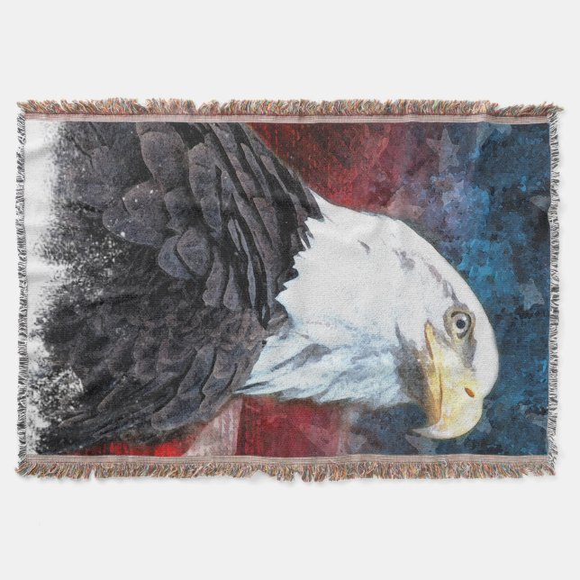För amerikanska flaggankast för örn patriotisk filt (Framsidan)