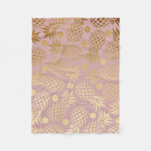 för ananasmönster för elegant faux guld- polka fleecefilt