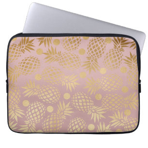 för ananasmönster för elegant faux guld- polka laptop fodral