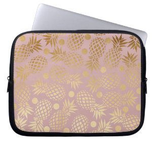 för ananasmönster för elegant faux guld- polka laptop fodral