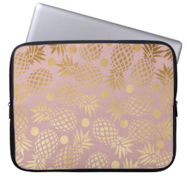 för ananasmönster för elegant faux guld- polka laptop sleeve