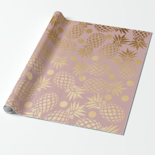 för ananasmönster för elegant faux guld- polka presentpapper