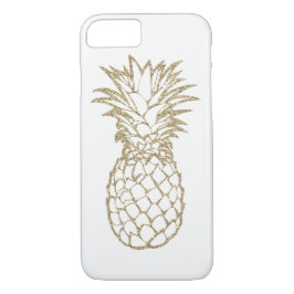 För ananasvit för chic glitter guld- fodral för