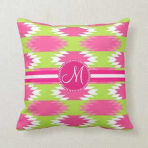 För Andes för Monogram Aztec grönt för limefrukt Kudde