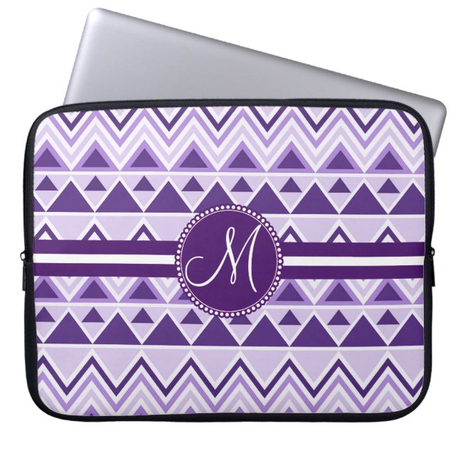 För Andes för Monogram Aztec trianglar stam- berg Laptop Sleeve (Framsidan)