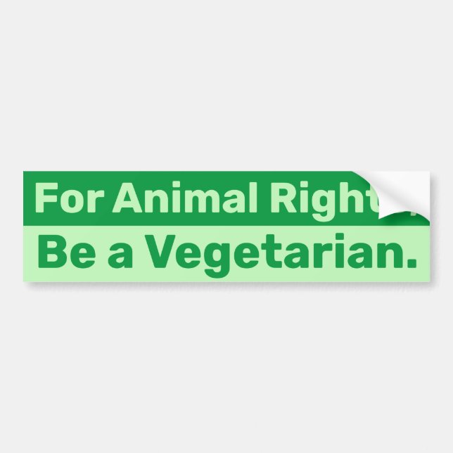 För animaliska Höger, var en vegetarian Bildekal (Framsidan)