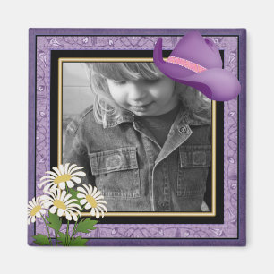För ANPASSADE för Cowgirlfoto lite magnet