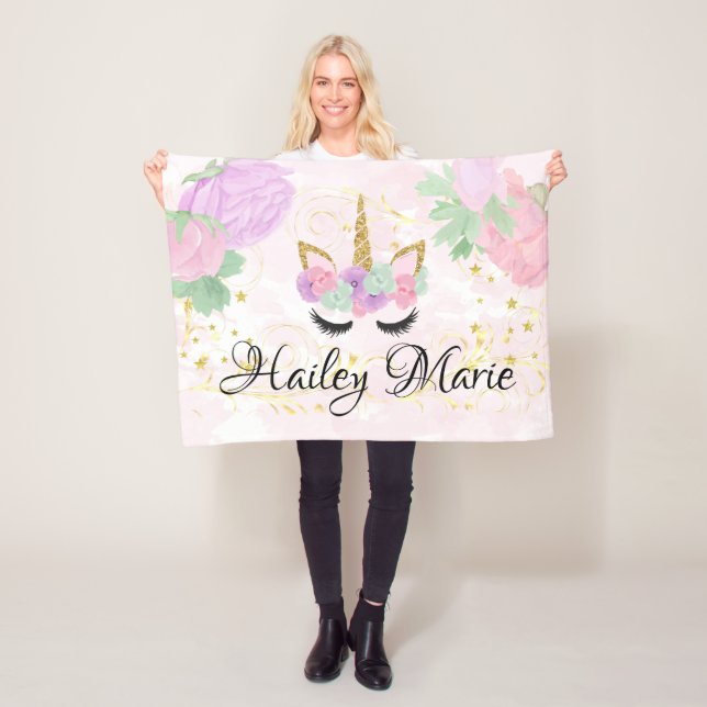 För anpassningsbarpersonlig för flicka gullig fleecefilt (På plats)