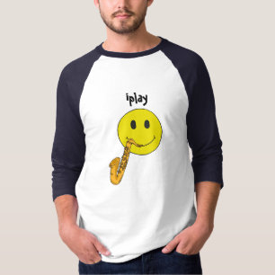 För ansiktesaxofon för AZ- iplay rolig skjorta T-shirt