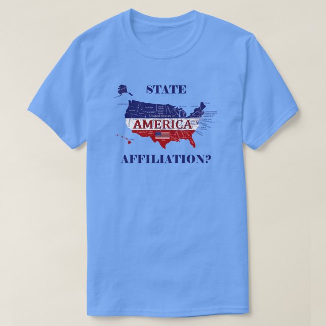 För anslutningAmerika för namn statlig T-tröja T Shirt (Design framsida)