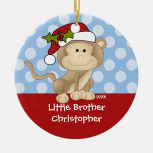 För apa för broderjul lite prydnad julgransprydnad keramik