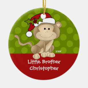 För apa för broderjul lite prydnad julgransprydnad keramik