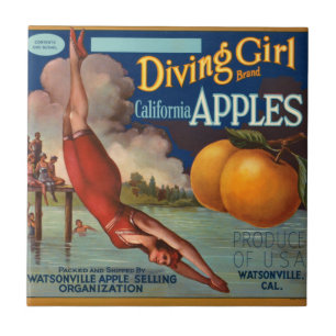 För Apple för flicka för KRW-vintagedykning Kakelplatta