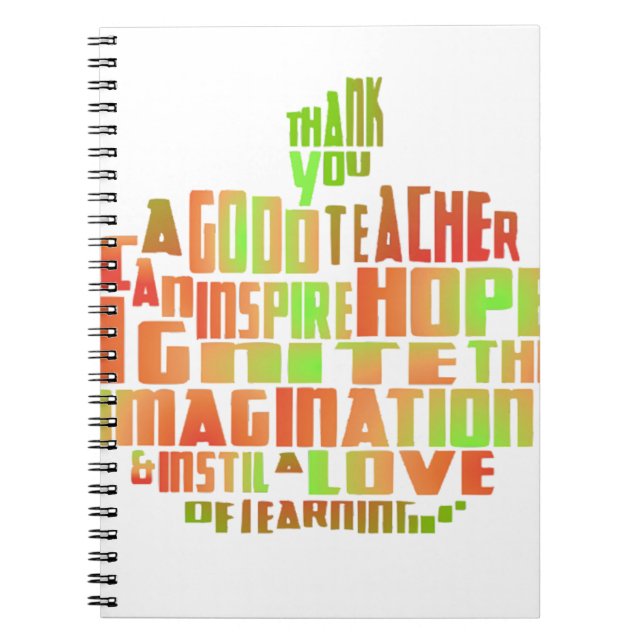 För Apple för läraregåvaminnessak tack Anteckningsbok Med Spiral (Framsidan)