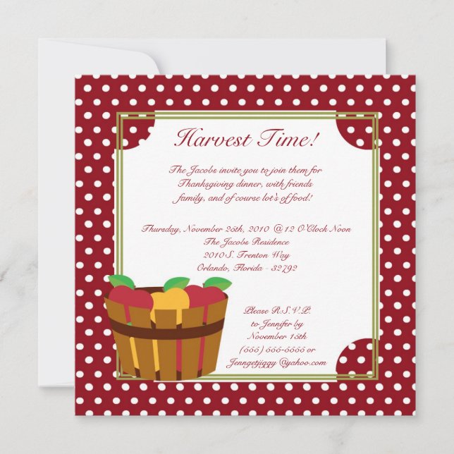 för Apple för nedgång 5x7 inbjudan för party för (Framsida)