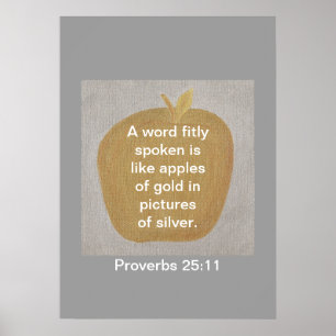 För Apple för Proverbs25:11 guld- affischer silver