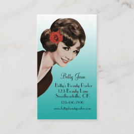 För AquaCosmetologist för Retro vintage Bouffant Visitkort