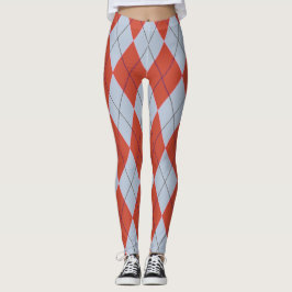 För Argyle för röd blåttdiamant damasker Leggings