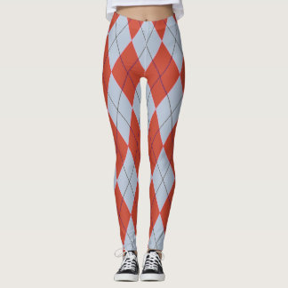 För Argyle för röd blåttdiamant damasker Leggings