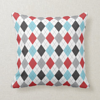 För Argyle två för tävlingblått röd Reversible Kudde