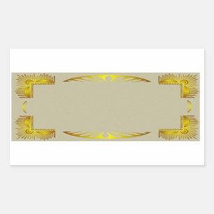 För art décogräns för vintage guld- klistermä rektangulärt klistermärke
