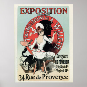 För art nouveauutläggning för vintage fransk poster