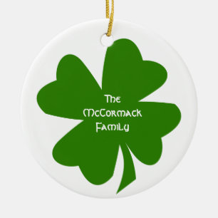 För arvanpassningsbar för grön shamrock irländ julgransprydnad keramik
