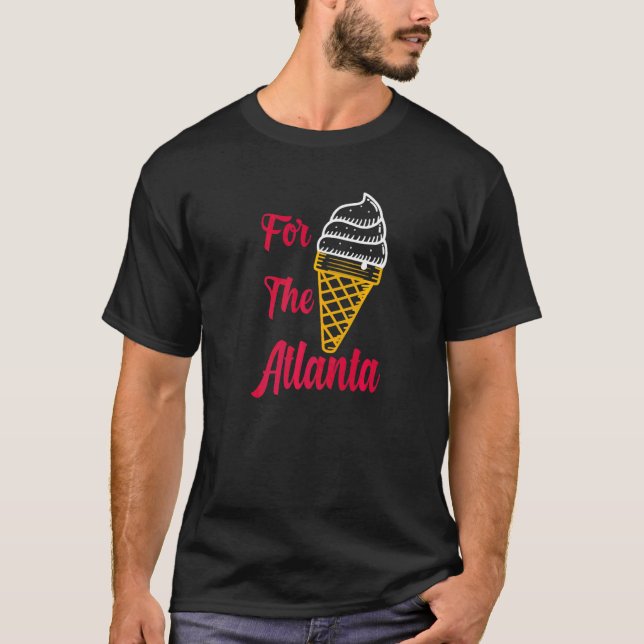 För Atlanta Glassbasebollfantaster T Shirt (Framsida)